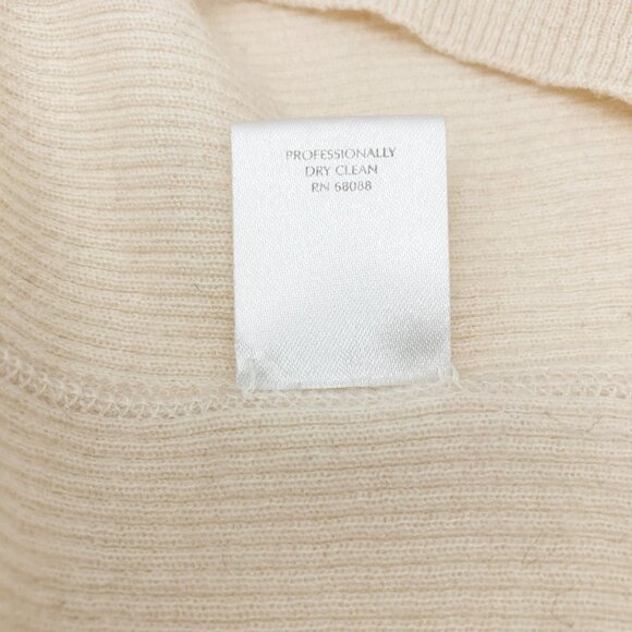 TSE Cashmere Silk Ribbed Cardigan Size S Cream Lightweight Neutral Quiet Luxury - Picture 5 of 5